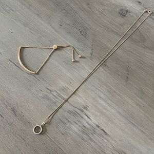 10K Rose Gold Necklace & Bracelet Set